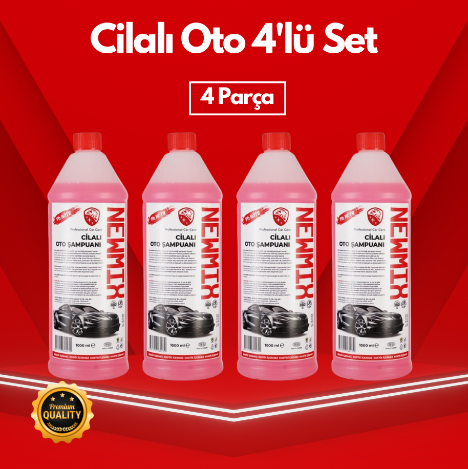 Cilalı Oto Şampuanı 4'lü Set