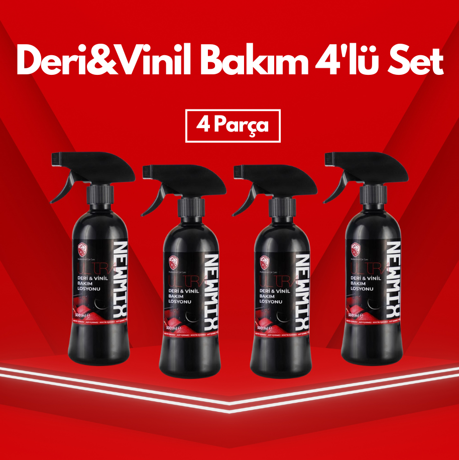Deri Vinil Bakım Solüsyonu 4'lü Set