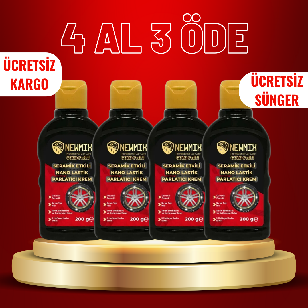 4 Al 3 Öde Newmix Seramik Etkili Gold Serisi Nano Lastik Parlatıcı Krem
