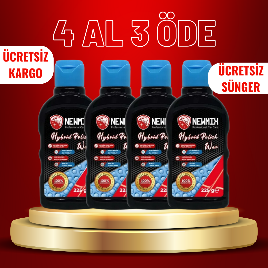 4 Al 3 Öde Newmix Hybrid Polish Wax 225gr+Uygulama Süngeri