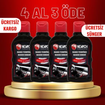 4 Al 3 Öde Newmix Torpido Bakım Kremi NANO 225 Gr+Uygulama Süngeri