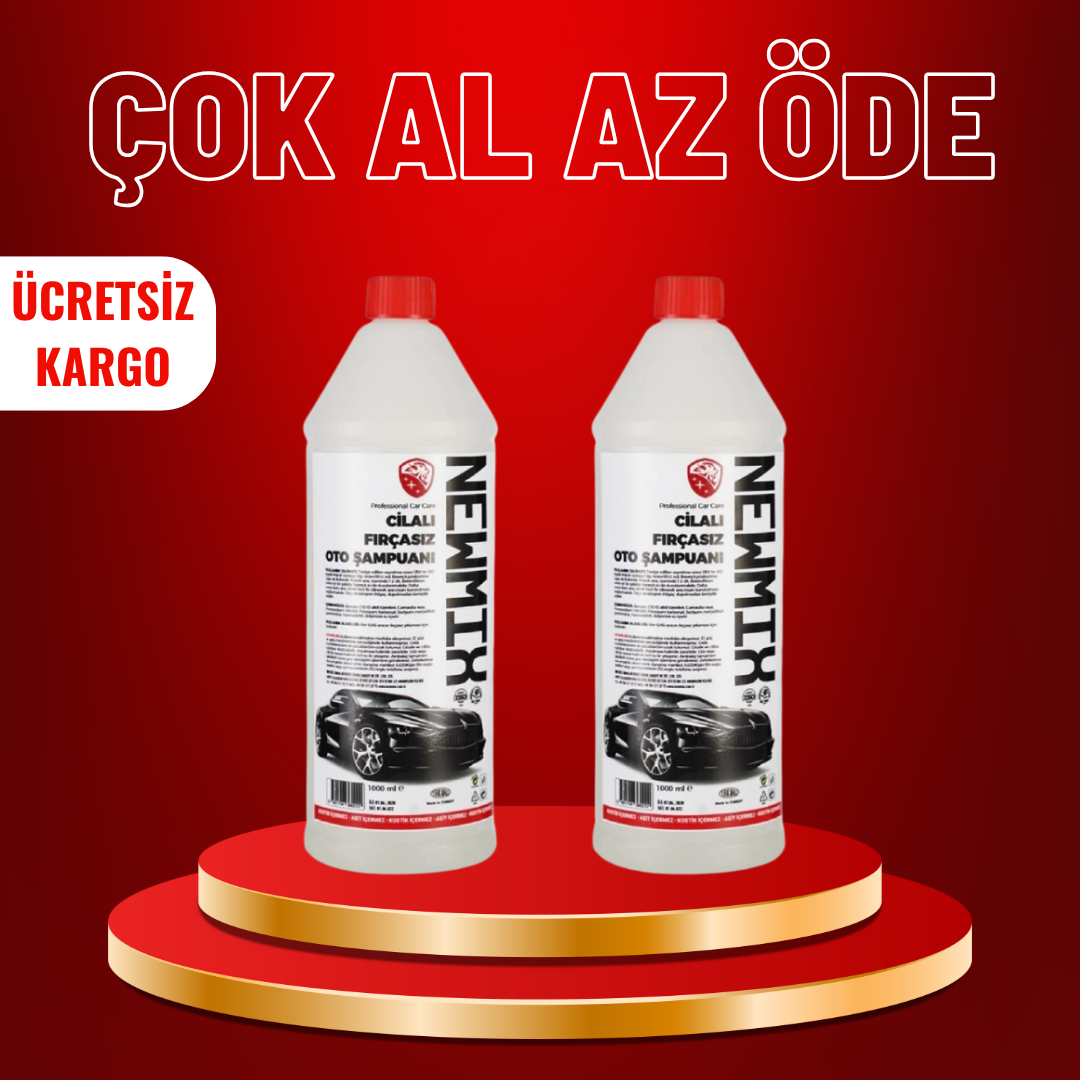 2 Adet Cilalı Fırçasız Oto Şampuanı 1000Ml