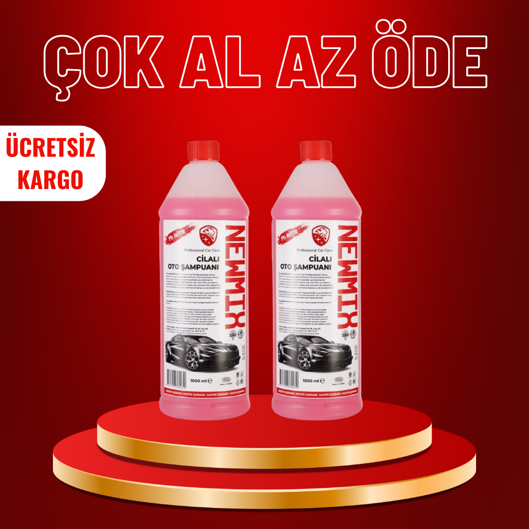 2 Adet Cilalı Fırçalı Oto Şampuanı 1000Ml